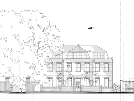 AEW design detached house in Conservation Area on bank of Thames April image 1